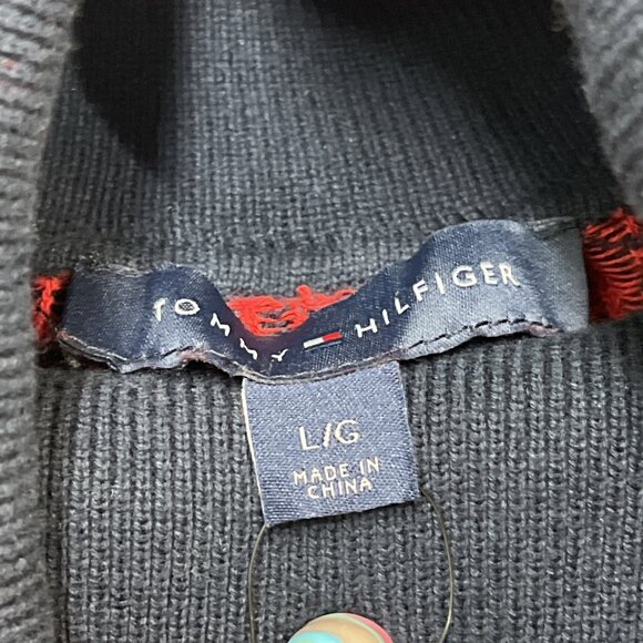Tommy Hilfiger Sweater Womens‎ L Blue Reindeer Turtleneck Pullover Holiday Cabin - Picture 8 of 11